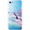 Husa silicon pentru Apple Iphone 6 Plus, Artistic Paint Splash Purple Butterflies