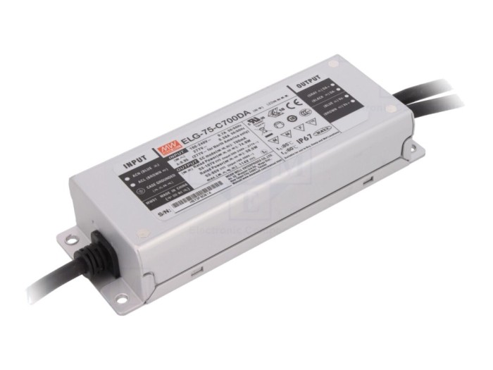 Alimentator LED 75W, IP67, DALI
