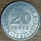 Malaya &amp; British Borneo -moneda de colectie coloniala superba- 20 cents 1961 UNC -Elisabeta II- greu de gasit asa calitate !