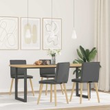 VidaXL Scaune de bucătărie pivotante, 4 buc., gri &icirc;nchis, textil
