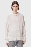 AllSaints pulover de lana CHILLION barbati, culoarea alb, M028KC