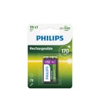 Philips MultiLife 9V 170mAh baterie reincarcabila HR22 / 6HR61-Conținutul pachetului 1 Bucată