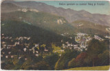 CP SINAIA VEDERE GENERALA CU CASTELUL PELES SI FURNICA ND(1924), Circulata, Fotografie