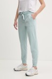 Dkny pantaloni de trening femei, culoarea turcoaz, neted, DP5P3496