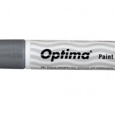 Marker Cu Vopsea Optima Paint 3713, Varf Rotund 2.0mm, Grosime Scriere 1-2mm - Argintiu