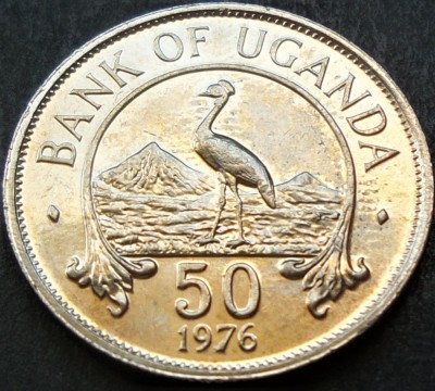 Moneda exotica 50 CENTI - UGANDA, anul 1976 *cod 798 = UNC din saculet bancar foto