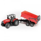 Cumpara ieftin BRUDER - TRACTOR MASSEY FERGUSON 7480 CU REMORCA BASCULABILA