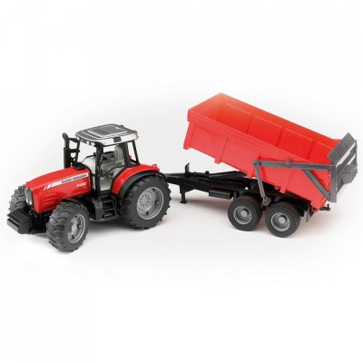 Bruder - Tractor Massey Ferguson 7480 Cu Remorca Basculabila foto
