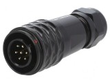 Mufă SA12 tată PIN 7 IP67 4&divide;6,5mm 5A 125V lipire pe cablu
