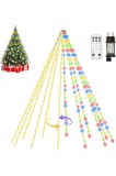 Lumini de Crăciun cu fir pentru interior și exterior, alb cald și multicolor, 2m 300LED cu telecomandă