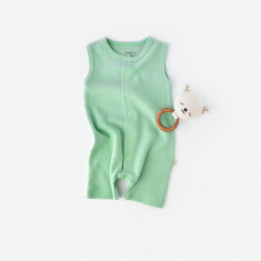 Salopeta fara maneci si pantaloni scurti - 100% bumbac organic - Mint, BabyCosy (Marime: 18-24 Luni)