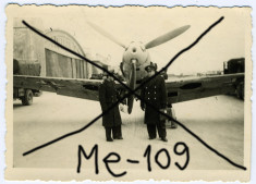 Fotografie originala avion vanatoare Messerschmitt Me-109 Pipera aviatie pilot foto