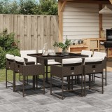 Cumpara ieftin Gossi set mobilier de gradina cu perne, 9 piese, maro, poliratan