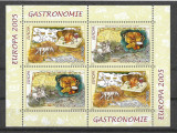 2005-LP 1683a-Europa 2005-Gastronomie, bloc de 4 timbrei, Nestampilat