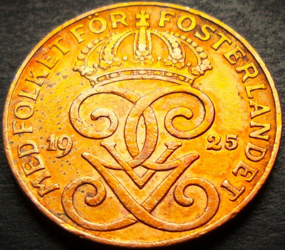 Moneda istorica 2 ORE - SUEDIA, anul 1925 * cod 5177 foto