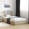 VidaXL Cadru de pat cu tăblie și LED, stejar sonoma, 90x200 cm 3210033