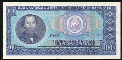 q544 BANCNOTA 100 LEI 1966 APROAPE NECIRCULATA aUNC foto