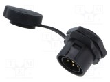 Conector circular soclu tată 7 pini 12A 500V IP67 drept LUTRONIC