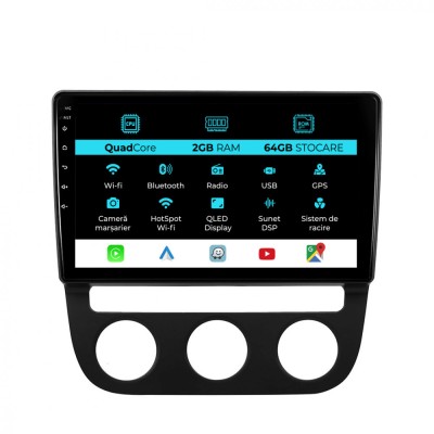 Navigatie Android Dedicata Volkswagen Golf5 Jetta (2004-2009), 10Inch, 2Gb Ram, 64Gb Stocare, Carplay foto