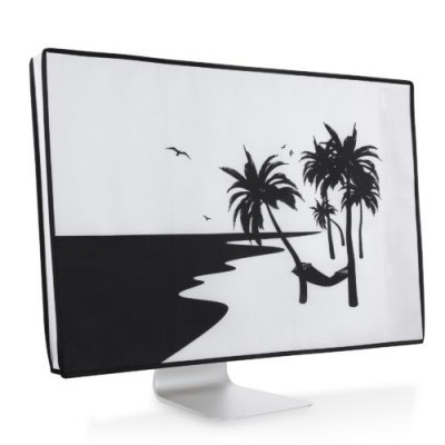 Husa pentru monitor de 27-28 inch, Kwmobile, Alb/Negru, Textil, 45116.13 foto