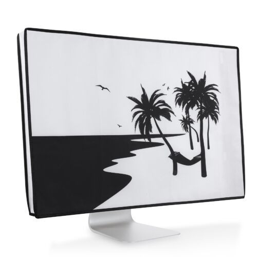 Husa pentru monitor de 27-28 inch, Kwmobile, Alb/Negru, Textil, 45116.13