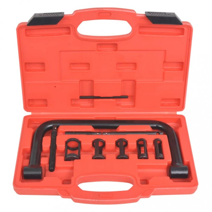 vidaXL Set de scule pentru compresia arcurilor de supape, 10 piese
