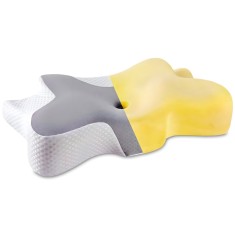 Fata de perna 62 x 41 pentru perna ortopedica Linomag&reg;, Respirabila, Lavabila, Antialergica, Alb/Gri