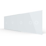 Cumpara ieftin Panou Intrerupator Simplu + Simplu + Simplu + Dublu cu Touch LIVOLO din Sticla