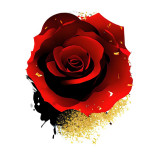 Sticker decorativ Trandafir, Rosu, 74 cm, 8185ST