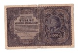 Bancnota Polonia 1000 marek/mark 1919, seria III, o litera, uzata