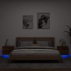 VidaXL Noptiere montate pe perete cu lumini LED, 2 buc.,stejar fumuriu 836821
