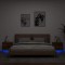 vidaXL Noptiere montate pe perete cu lumini LED, 2 buc.,stejar fumuriu 836821