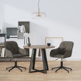 VidaXL Scaune de bucătărie pivotante, 2 buc, gri &icirc;nchis, catifea
