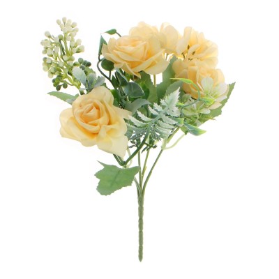 Buchet flori artificiale BH801, galben, 27 cm foto