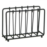 Suport Servetele Metalic, Linii Verticale, Fier, Negru, 13x4.5x10 cm