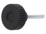 Buton de reglare negru &Oslash; 31mm M6 40mm H 24mm