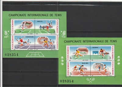 ROMANIA 1988 LP 1206 CAMPIONATUL INTERNATIONAL DE TENIS BLOCURI MNH NESTAMPILATE foto