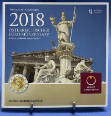 AUSTRIA 2018 - Set monetarie 1 cent-2 euro comemorativ - folder/ BU