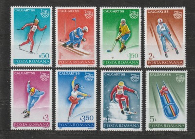 Romania 1987 - #1194 Jocurile Olimpice de Iarna Calgary 8v MNH foto