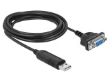 Convertor USB la RS232 D-Sub 9 pini Delock 66281, cablu 1,8m negru