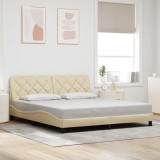 VidaXL Cadru de pat fără saltea, crem, 180x200 cm, textil