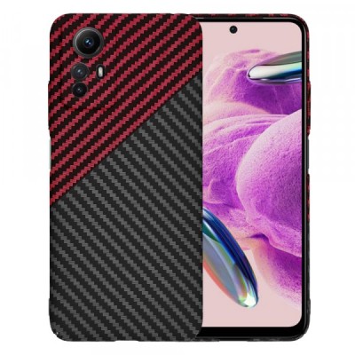 Husa pentru Xiaomi Redmi Note 12S, Techsuit, Carbonite FiberShell Vortex, Rosie foto