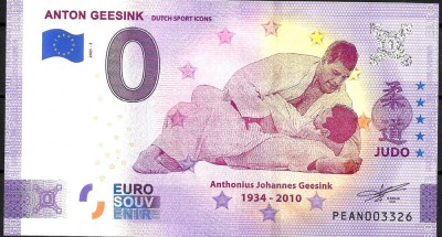 !!! 0 EURO SOUVENIR - OLANDA , JUDOKA ANTON GEESINK - 2021.2 - UNC foto
