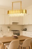 Candelabru Auriu Cu Cristale, Design Elegant, 8 Becuri X E27, &Oslash;800+300 Cm
