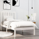 VidaXL Cadru de pat pentru o persoană 3FT, alb, 90x190 cm, lemn masiv