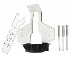 Set ascutitor pentru lant drujba, 3 role, compatibil cu polizor electric, otel, argintiu