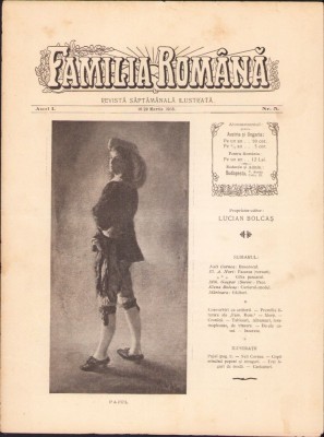 Z57 Familia rom&amp;acirc;nă, numărul 5, anul 1, 1908, Budapesta, proprietar-editor Lucian Bolcaș foto
