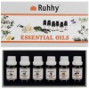 Set 6 Uleiuri Esentiale Ruhhy, 10ml: Lavanda, Eucalipt, Mentă, Lemongrass, Tea Tree, Portocală. Aromaterapie, Relaxare, Difuzor