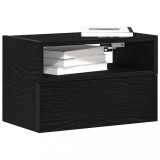VidaXL Noptiere de perete, 2 buc., negru, 45x26x28,5 cm