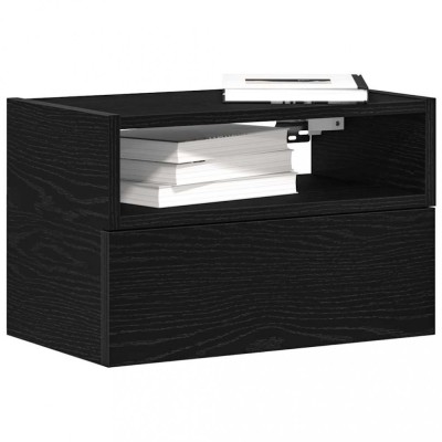 vidaXL Noptiere de perete, 2 buc., negru, 45x26x28,5 cm 858599 foto